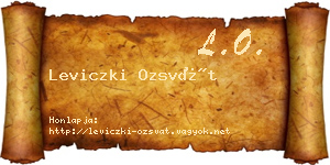 Leviczki Ozsvát névjegykártya